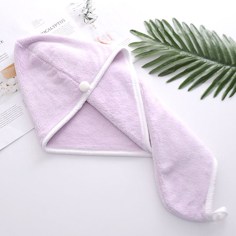 Logo Customizable Hair Cap Absorbent and Multi-Color Coral Fleece for Women's Showers