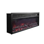 2000mm Recessed Electric Fireplace Fake Charcoal Strong Bluetooth Speakers