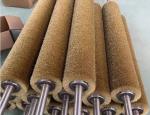 SGS Industrial Roller Brush Copper Plated Steel Wire Brush Roller For Industrial