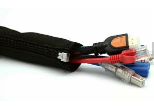 China Woven Zip Up Cable Sleeves Braided Wrap Custom Diameter For Cable Tidy Sleeve factory