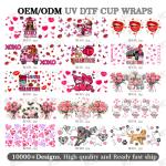 Valentine'S Day UV DTF Transfers For Cups Wraps Custom Logo Libbey Glass Tumbler