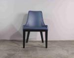 Dark Blue Light Luxury Restaurant Padded Dining Room Chairs Stainless Steel