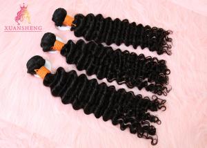 China 20 Inch Brazilian Human Hair Weave / Deep Wave Virgin Hair No Knots factory