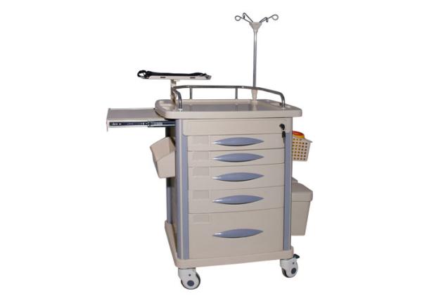 CE ISO Certified Medical Crash Cart Hospital Resuscitation Trolley With Five