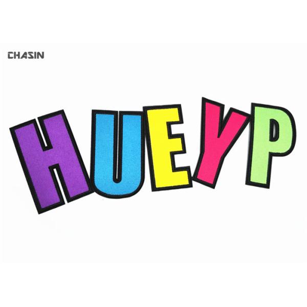 China Multi Colored Twill Letterman Patches Letter Embroidery Applique Recycled factory