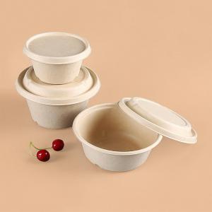 China Disposable Biodegradable Take Away Pulp Sugar Cane Bagasse Bowl with Lid factory