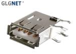 4 Pin DIP USB 2.0 Female Connector With Soldering Foot Side Position Shell
