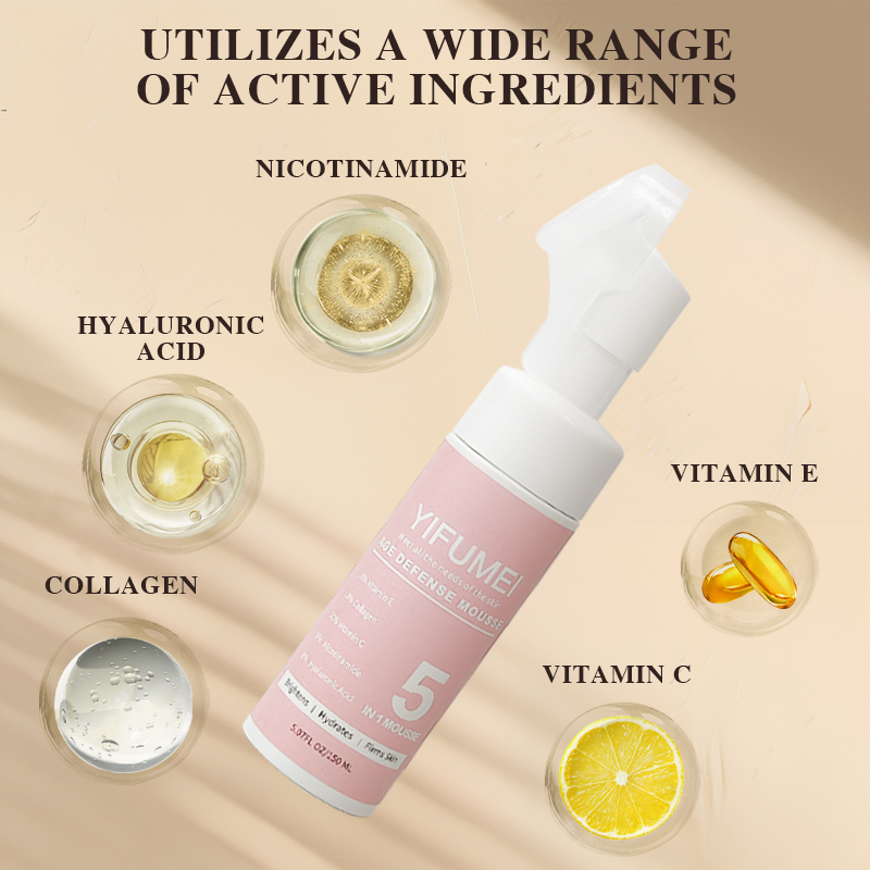 Private Label 5 in 1 Gentle Foaming Facial Cleanser Mousse Exfoliating Oil Control Makeup Remove Cleansing Mousse