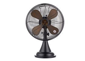 China ETL Oscillating Retro Metal Desk Fan 12 Inch 30W 3 Speed Antique Copper factory