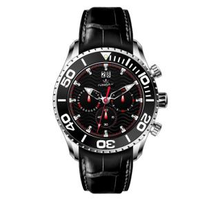 China 47.0MM Multifunction stainless steel case genuine leather band men's luxury wrist watches factory