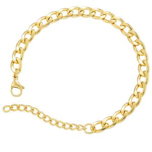 China Cuban 18K Gold Plated Bracelet Contemporary Link Chain Men Stainless Steel Bracelet factory