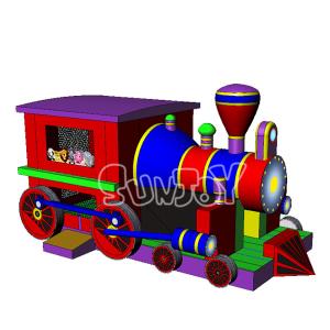 China Amusement Park 0.55mm Plato Inflatable Train Bounce House factory
