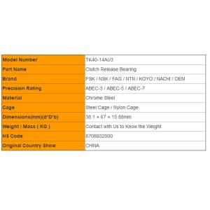 OEM Service Clutch Release Bearing TK40-14AU3 / BC12S4B MITSUBISHI