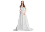Sleeveless Long Tail Cocktail Ladies Evening Dresses Floor - Length Backless