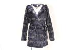 Printed Womens Full Length Hooded Bathrobe Ladies Thick Fluffy Dressing Gown