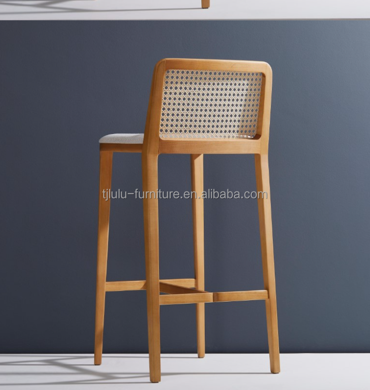 Commercial Furniture Wood Bar Chair Rattan Chairs Stool for Modern Style and Sale