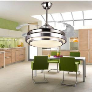 China 6000k 4000lm Crystal Flush Mount Ceiling Fan Neutral White factory