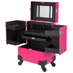 China High Durability Makeup Trolley Case With 4 Removable Wheels Design factory