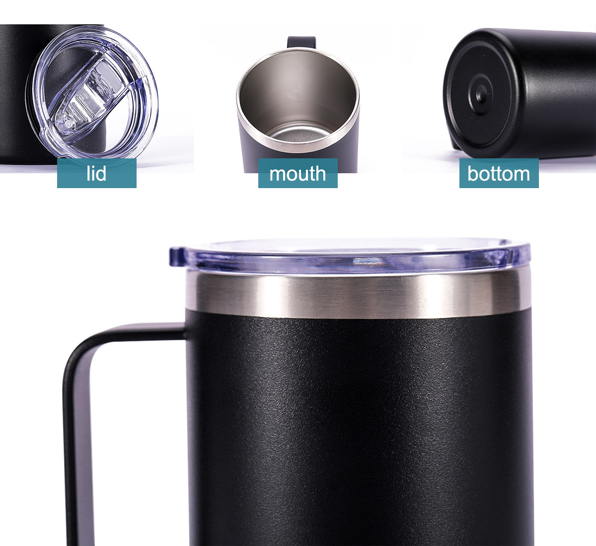 14oz Stainless Steel Travel Tumbler Insulated Coffee Mug Custom Logo Wine Cup Vacuum Coffee Mug With Handle