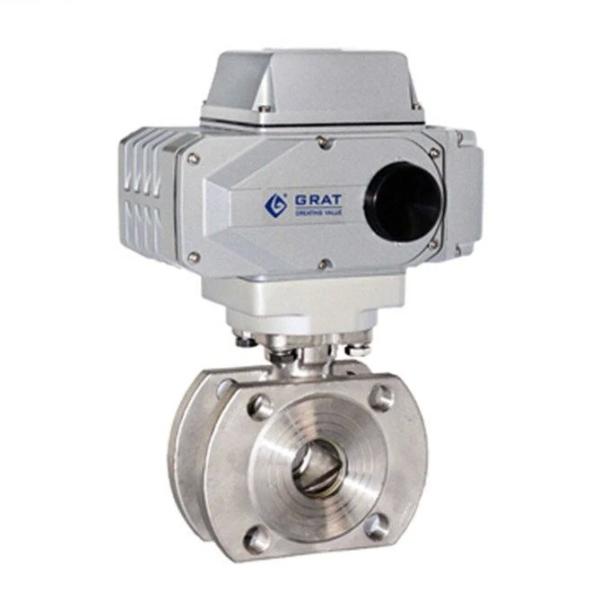Stainless Steel AC220V Electric Proportional Control Valve PTFE Seal Flange