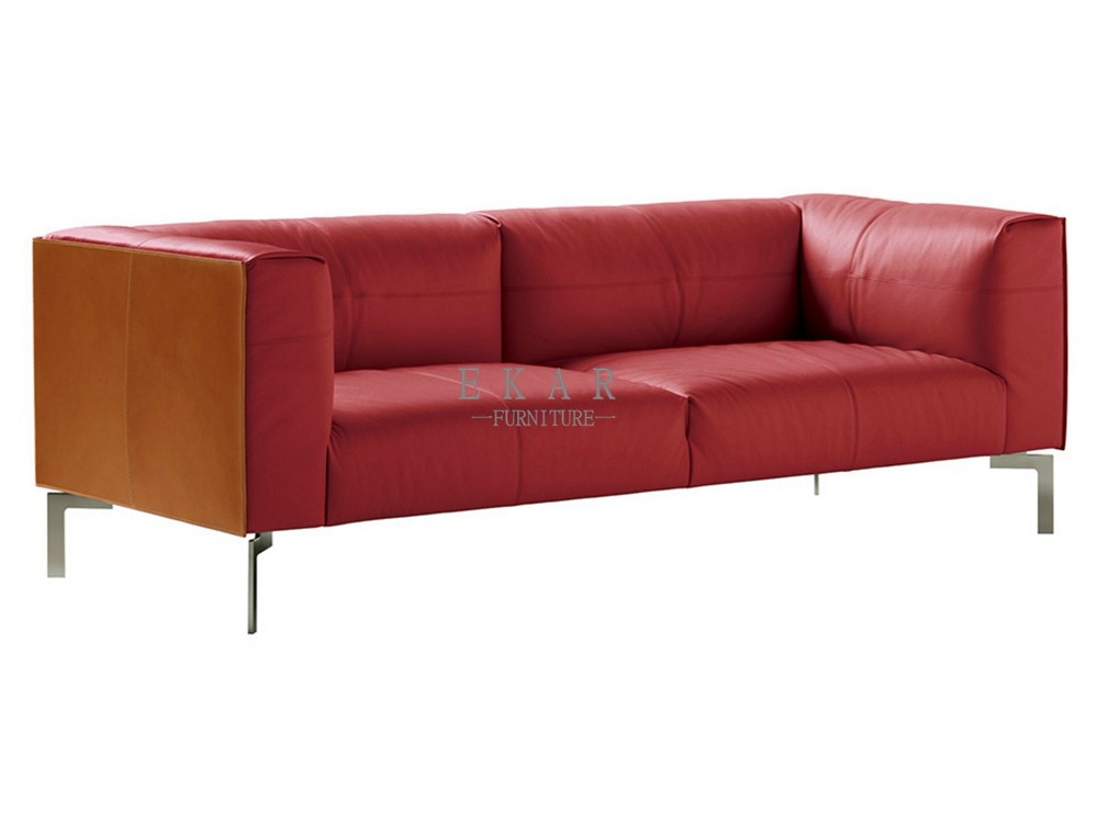 Italian Designer High-end Couch Red 3 Seater Sofa