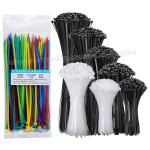 Cable Ties 200mmx3.6 Plastic Wire Cable Tie Strap, Ø3~50mm Adjustable Nylon PA66