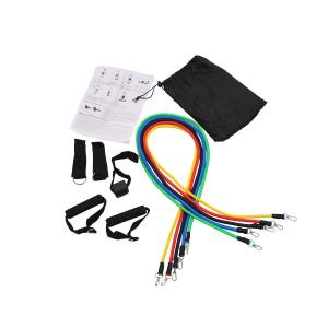 China TPE 11 Piece Resistance Band Set , 10LB Portable Pilates Bar Kit factory