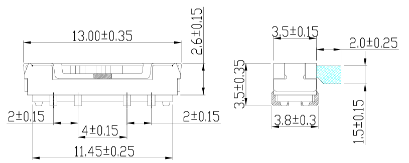 Alinta 8-feet Slide Switch (toggle Switch) SMT Type Operation Force 150±100gf Life Cycle 10000 Times Travel 2mm