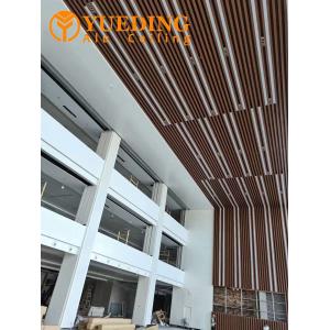Linear Wood Grain Aluminum Square Tubes Metal Baffle Ceiling System