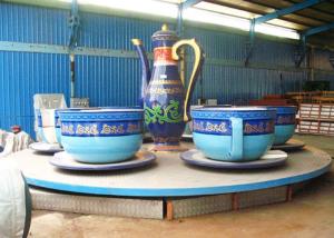 China Shopping Mall Spinning Teacups Ride With Three Small Rotating Turntable factory