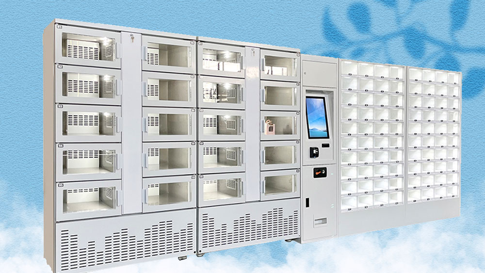 Winnsen Flower Refrigerator Vending Locker System Machine Cooling Food And Beverage Glass Bottle Champagne Milk
