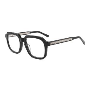 China Men'S Acetate Frame Glasses Retro Square Patterned Temples 52mm factory
