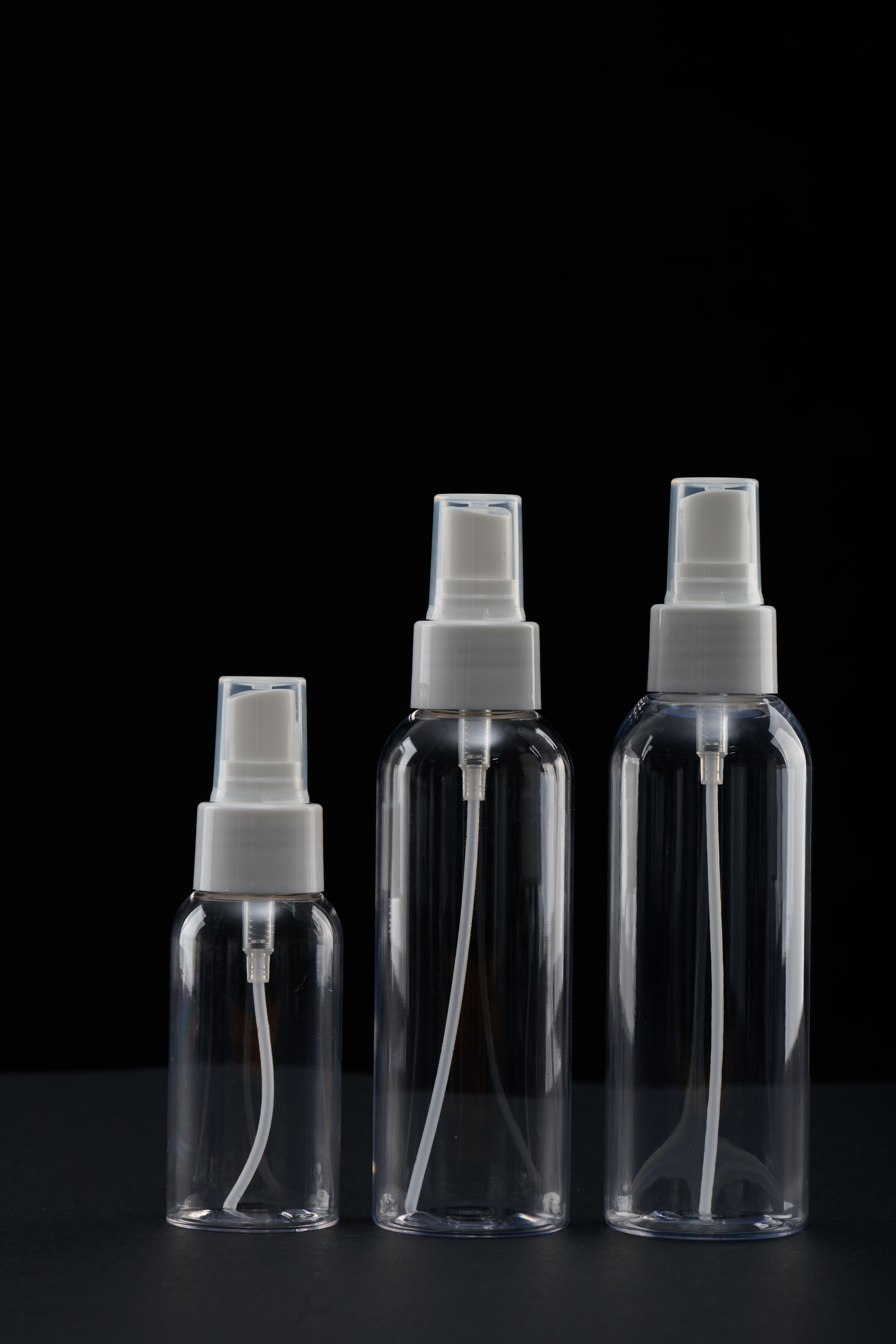 Empty Round Shape Transparent Spray Bottle For Hairstyle 100ml