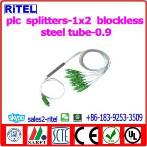 China EPON/GEPON/GPON/XPON plc splitters-1x2 blockless steel tube-0.9mm factory