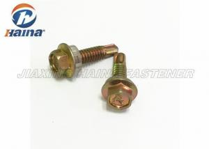 China DIN 7504 Hex Head  Yellow Zinc Plated Self Drilling Screws and EPDM Washer factory
