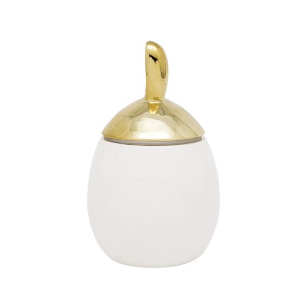 Latest Easter Rabbit Cookie Sugar Coffee Ceramic Storage Canister With 3D Golden Electroplated Lid