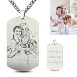 3gram 1.96in Personalized Picture Pendant Necklace Stainless Steel Photo