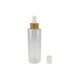 Round Flat Shoulder Transparent Plastic Perfume Spray Bottles With Bamboo Lids