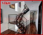 Steel Cable Stair VK97SC Carbon Powder-coate Wooden Handrail Treed Beech