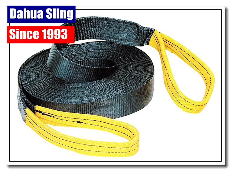 Black Recovery Tow Straps Car Hauler Straps 20m X 50mm 4500kg Breaking Strength