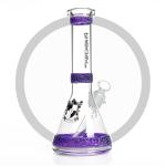 Purple Luminous Coil Glass Beaker Bongs , Heady Water Pipes Glass Bongs