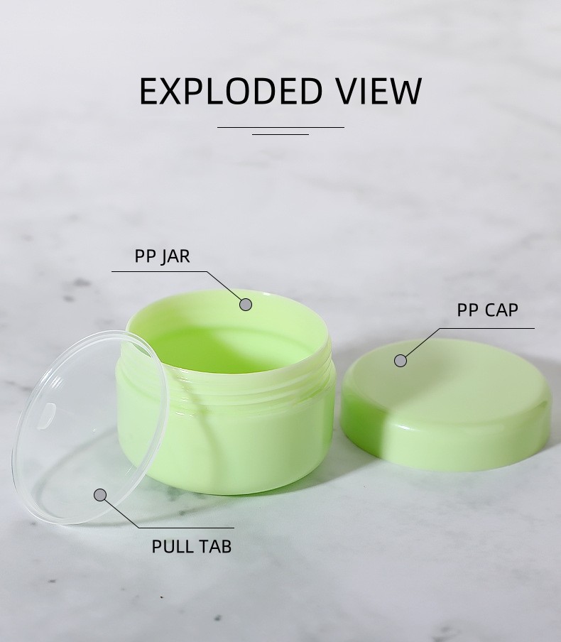 20g 30g 50g 100g Colorful Empty PP Plastic Cream Lotion Jar With Pull Tab