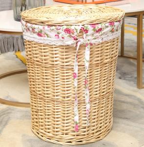China Cheap Storage Rattan Wicker Willow Laundry Basket With Lid Fashion Natural Baskets ECO Friendly Storage Factory Supply factory