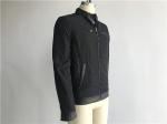 Menswear Black Nylon And Pleather Biker Jacket Metal Zip Through TW59970