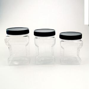 China PET Clear Square Grip 4500ml Plastic Screw Cap Jars BPA Free factory