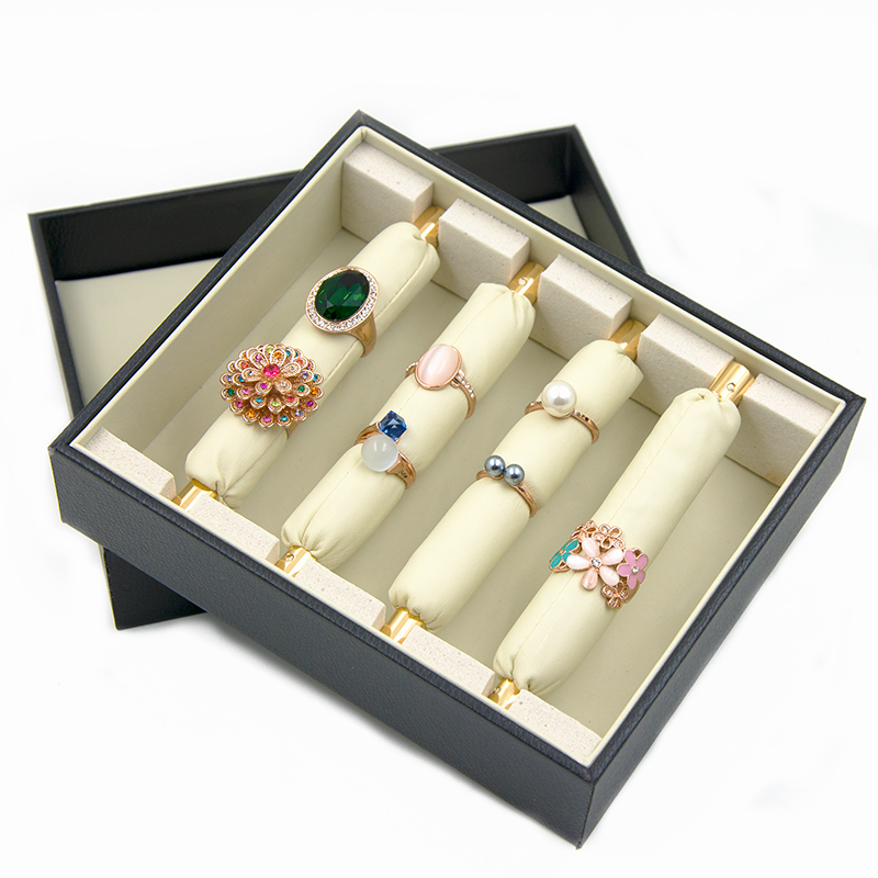 Ring Organizer Jewelry Display Box Cardboard Material Many Slots Easy To Carry