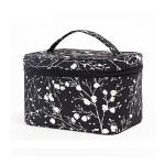 Large Capacity Floral Zipped Nylon Travel Cosmetic Bag