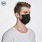 S&J Color Black Disposable Face Mask Non medical Custom Black 4 ply