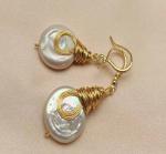 New Pearl Studs Hoop Earrings for Women Gold Color Crystal Beaded Drop Earring