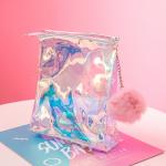 Laser Clear PVC Custom Logo Transparent Toiletry Wash Bag